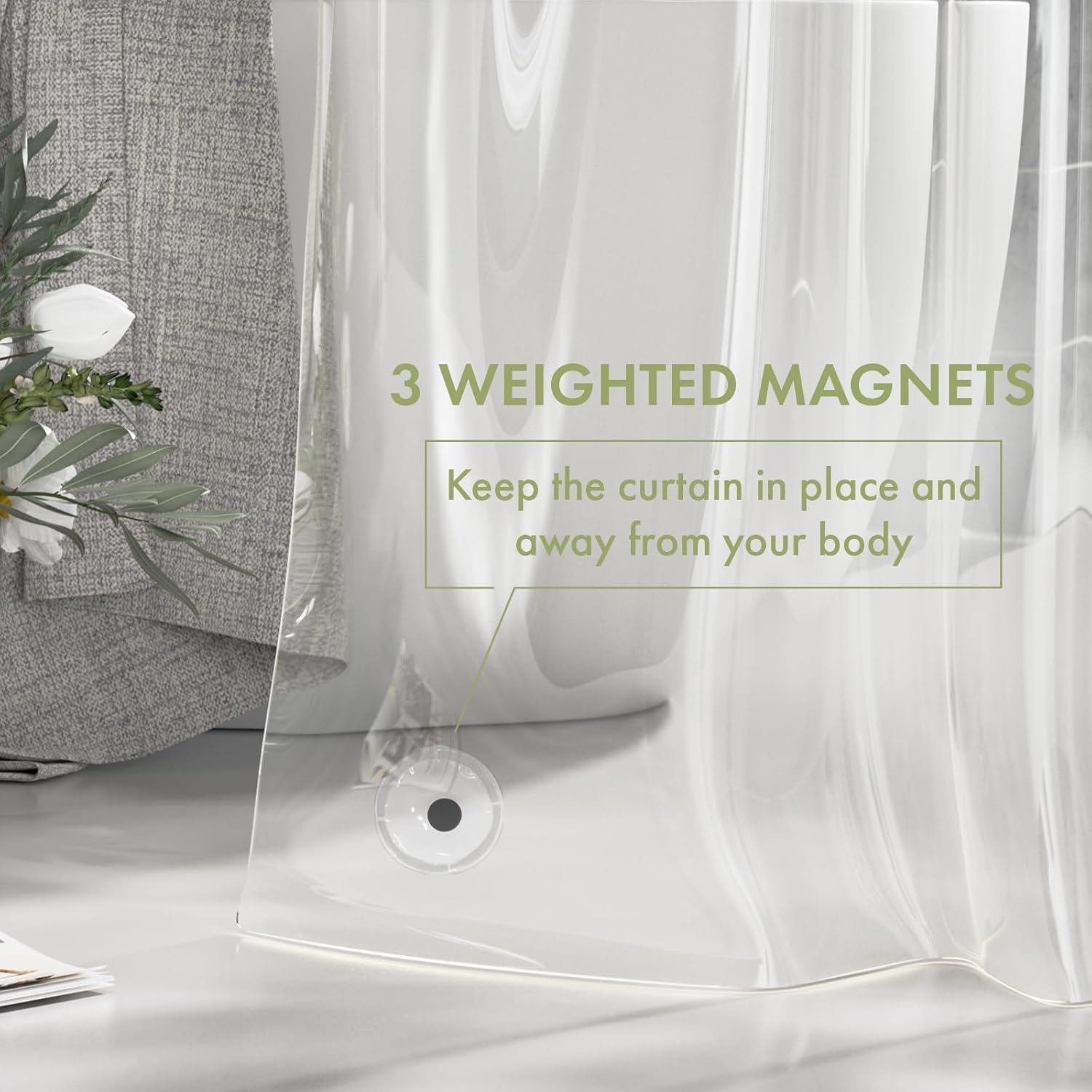 AmazerBath waterproof PEVA liner protects against splashes and moisture.