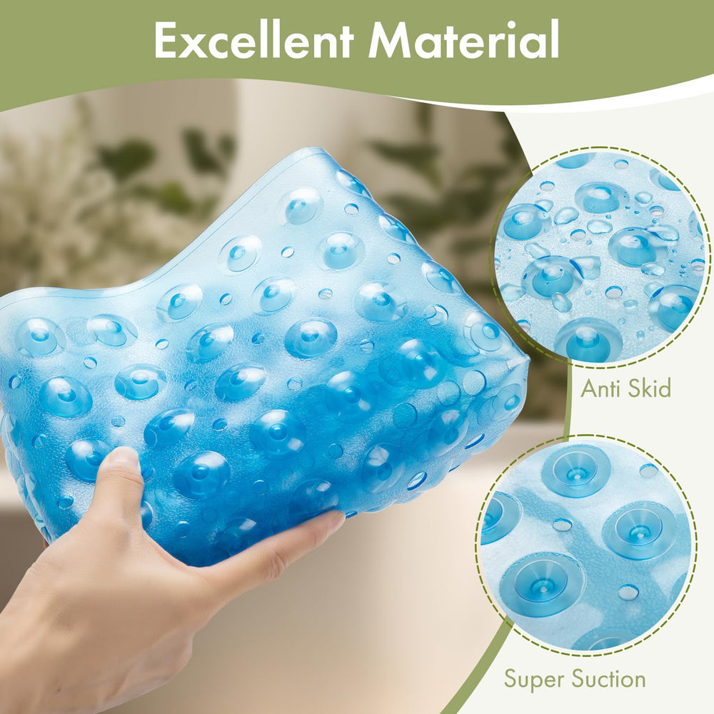 AmazerBath mat shows suction cup grid for firm attachment