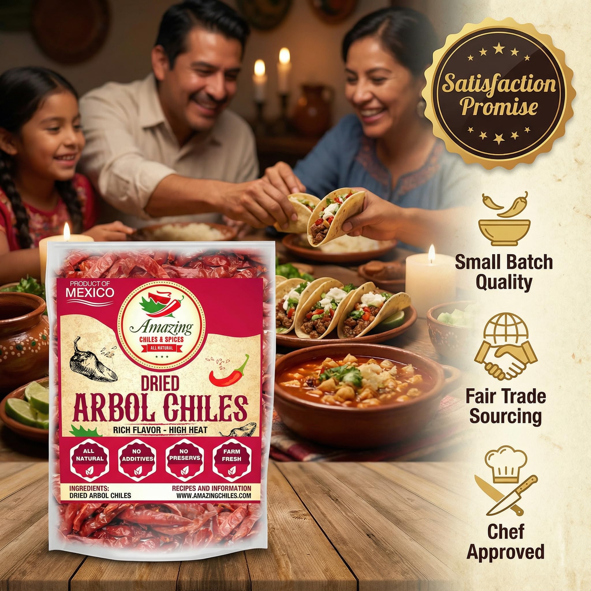 Amazing Chiles & Spices Chile De Arbol sauce-ready peppers for sauces and marinades.
