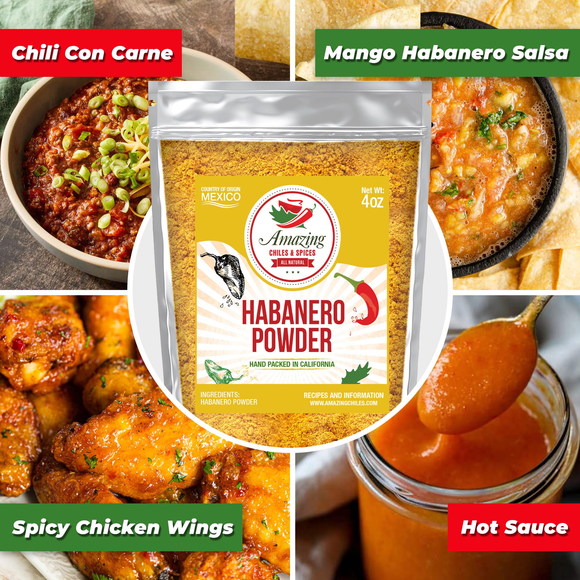 Amazing Chiles & Spices habanero powder shaker for quick seasoning.