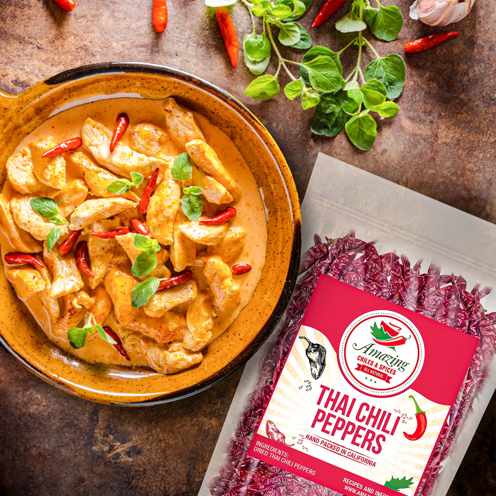 Amazing Chiles and Spices authentic Thai chili used in a dish idea