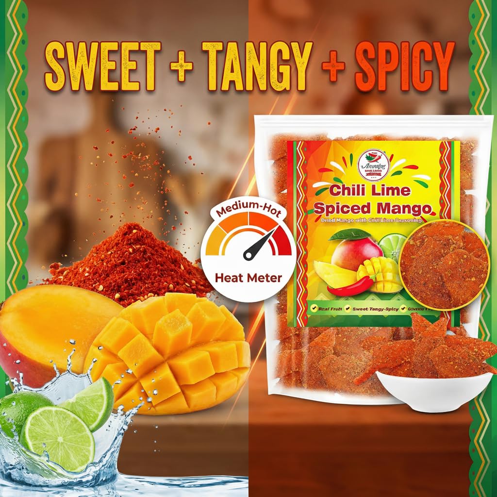 Amazing Chiles & Spices chili-lime dried mango slices on cheese board pairing.
