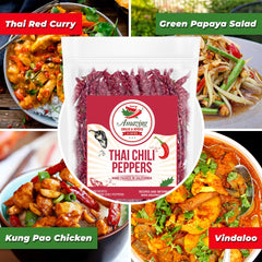 Amazing Chiles and Spices dried red whole Thai chili peppers ready to flavor soups