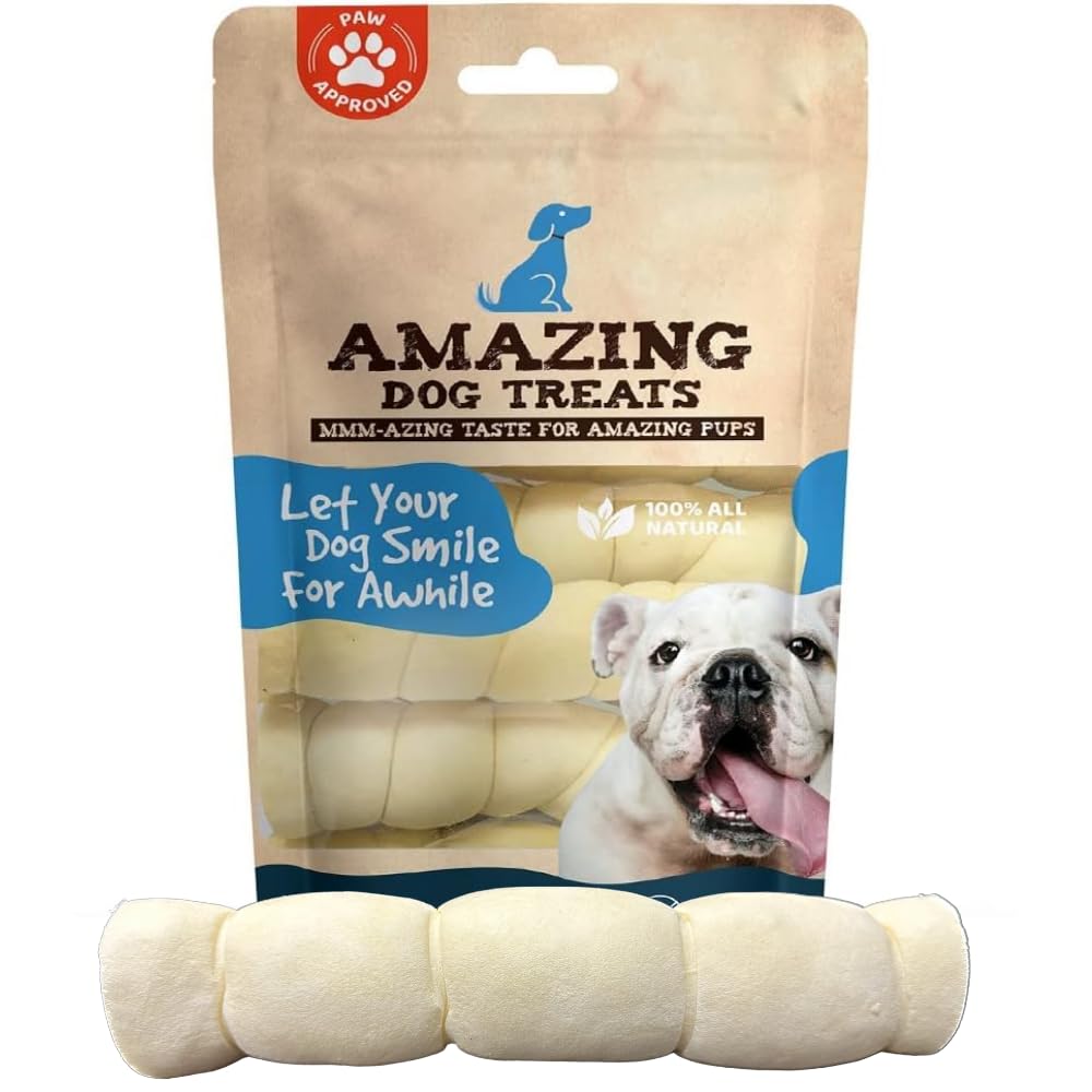 Amazing Dog Treats beef cheek rolls close-up, durable chew for power chewers