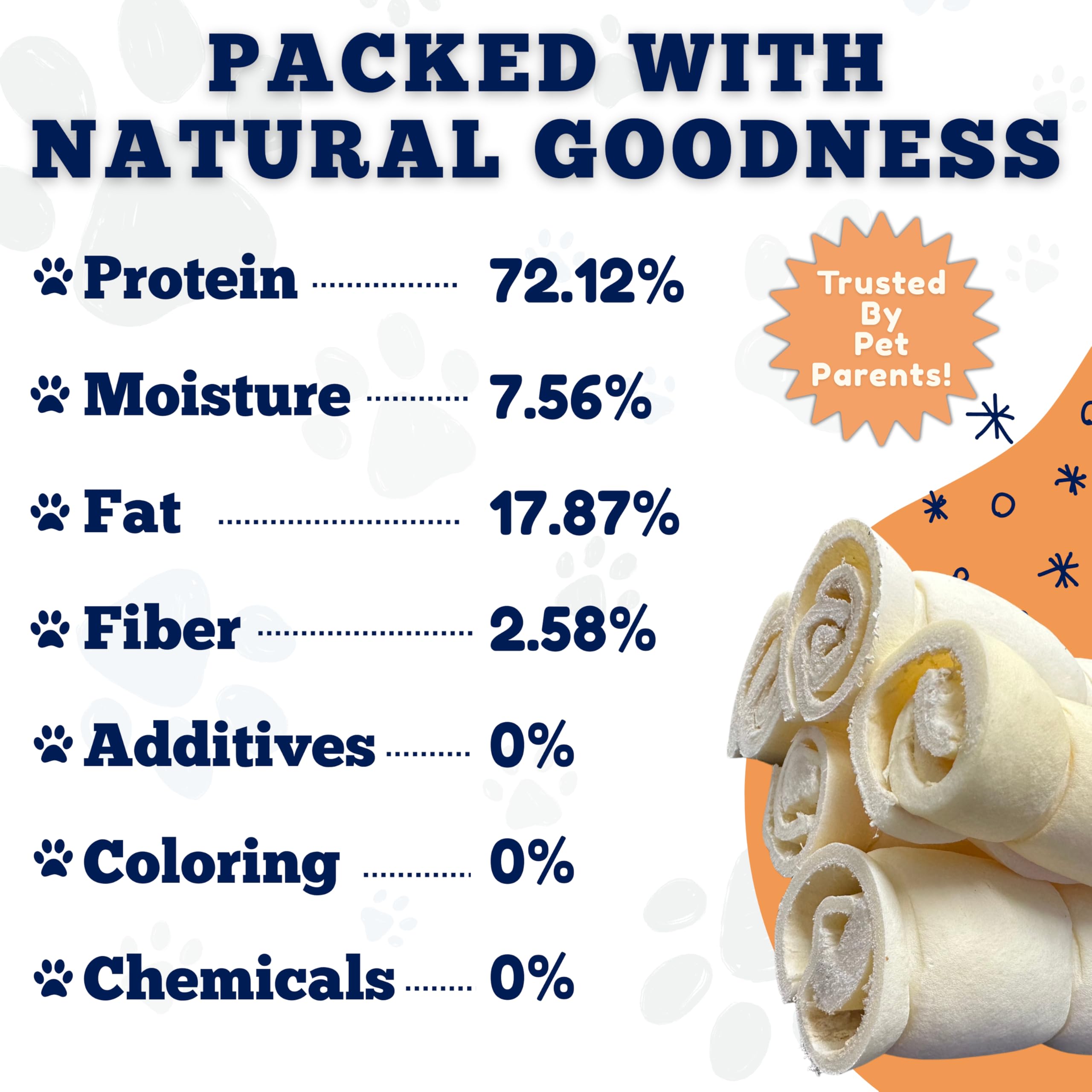 Amazing Dog Treats beef cheek rolls ingredient sourcing highlights free-range, grass-fed cattle.