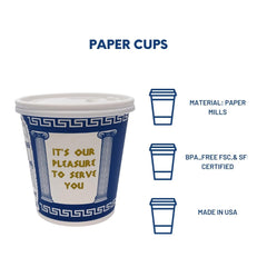 Amazing Goods blue and white NYC design cups for stylish take-out.