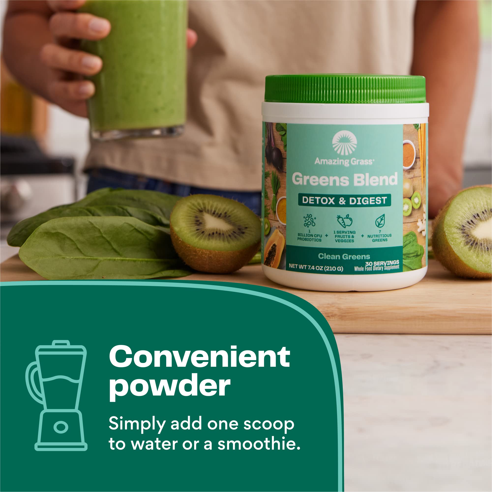 Beet root powder detail on label hinting detox and vitality.