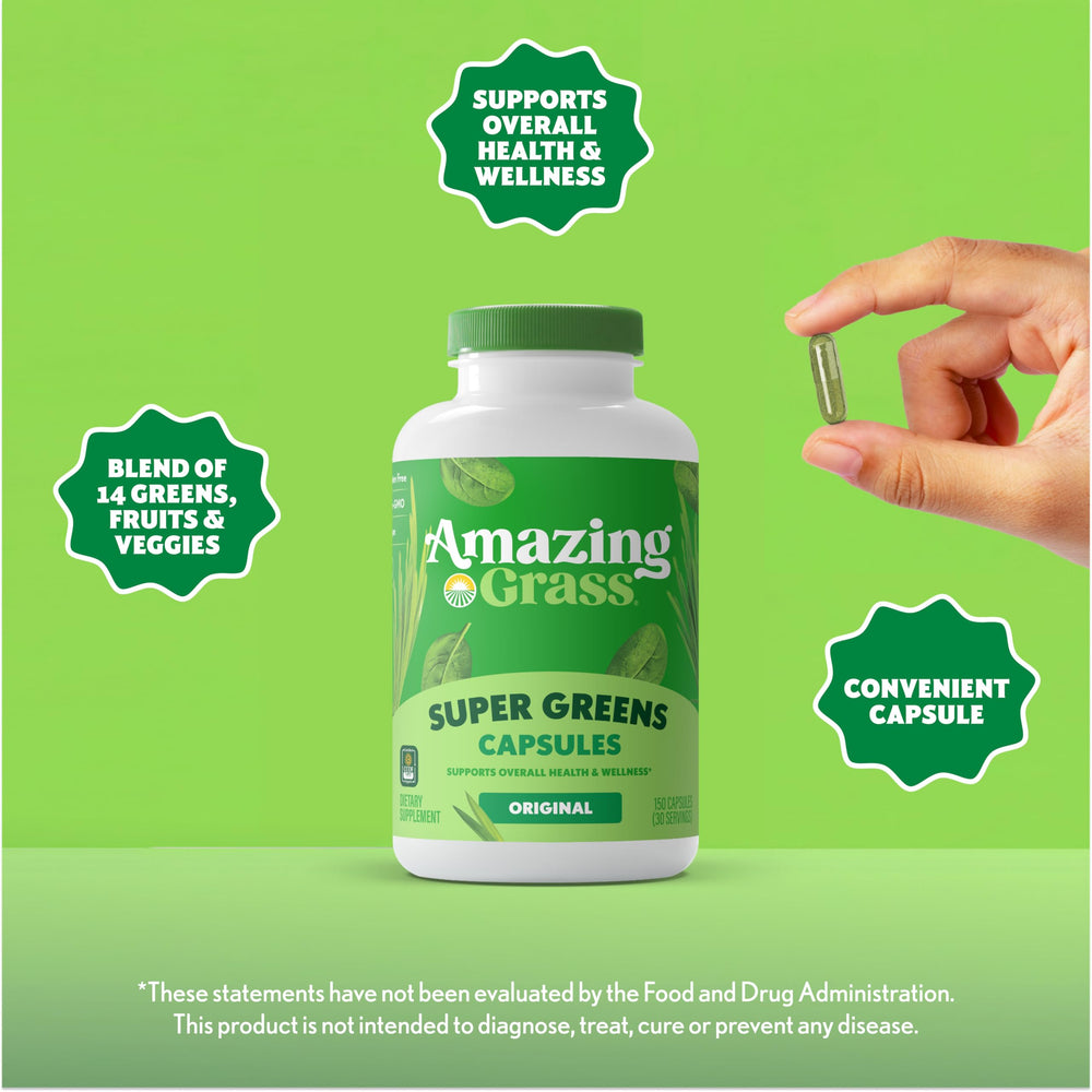 Amazing Grass farm field greens conveys farm sourced nutrition