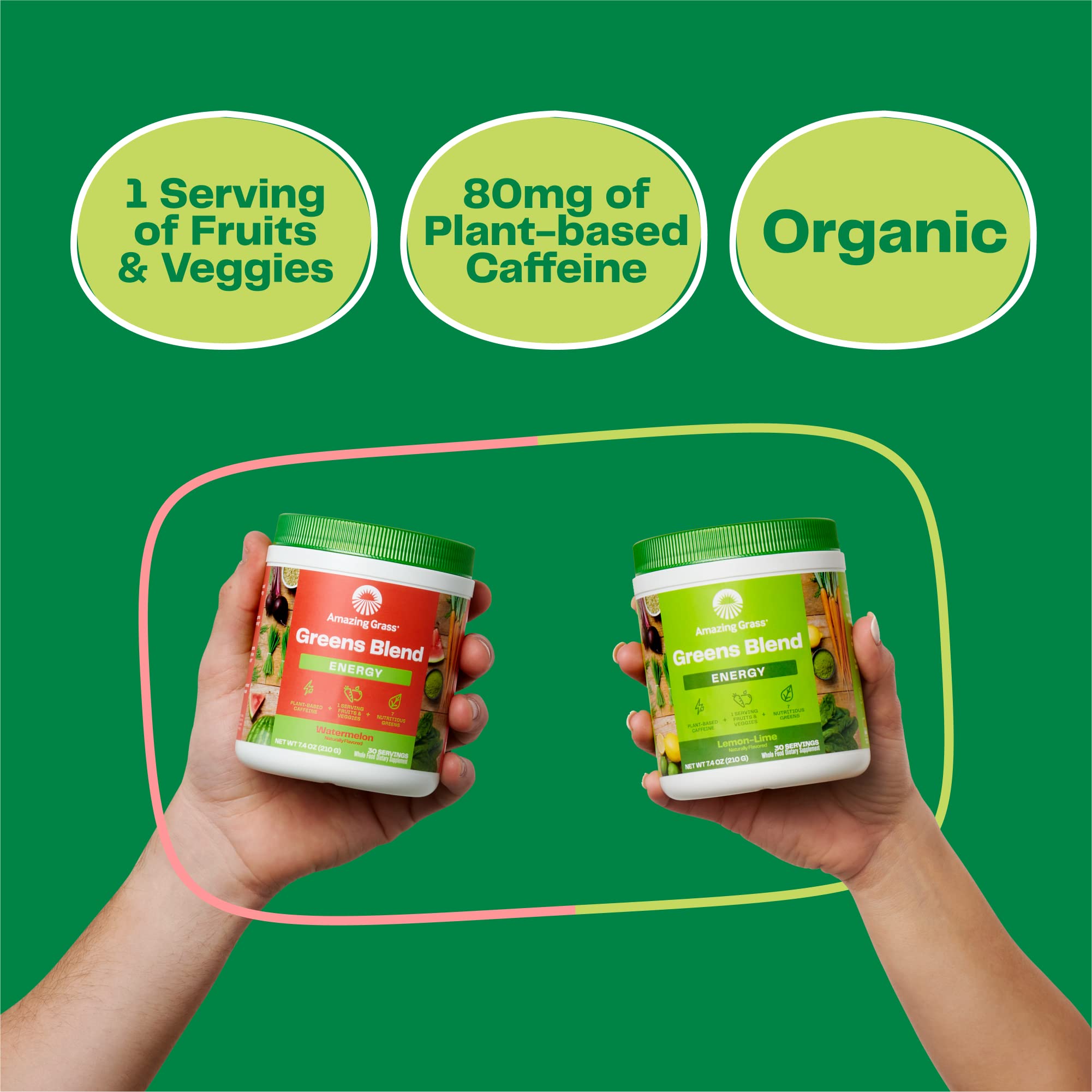 Amazing Grass Green Superfood Energy mixed in water showing citrus flavor.