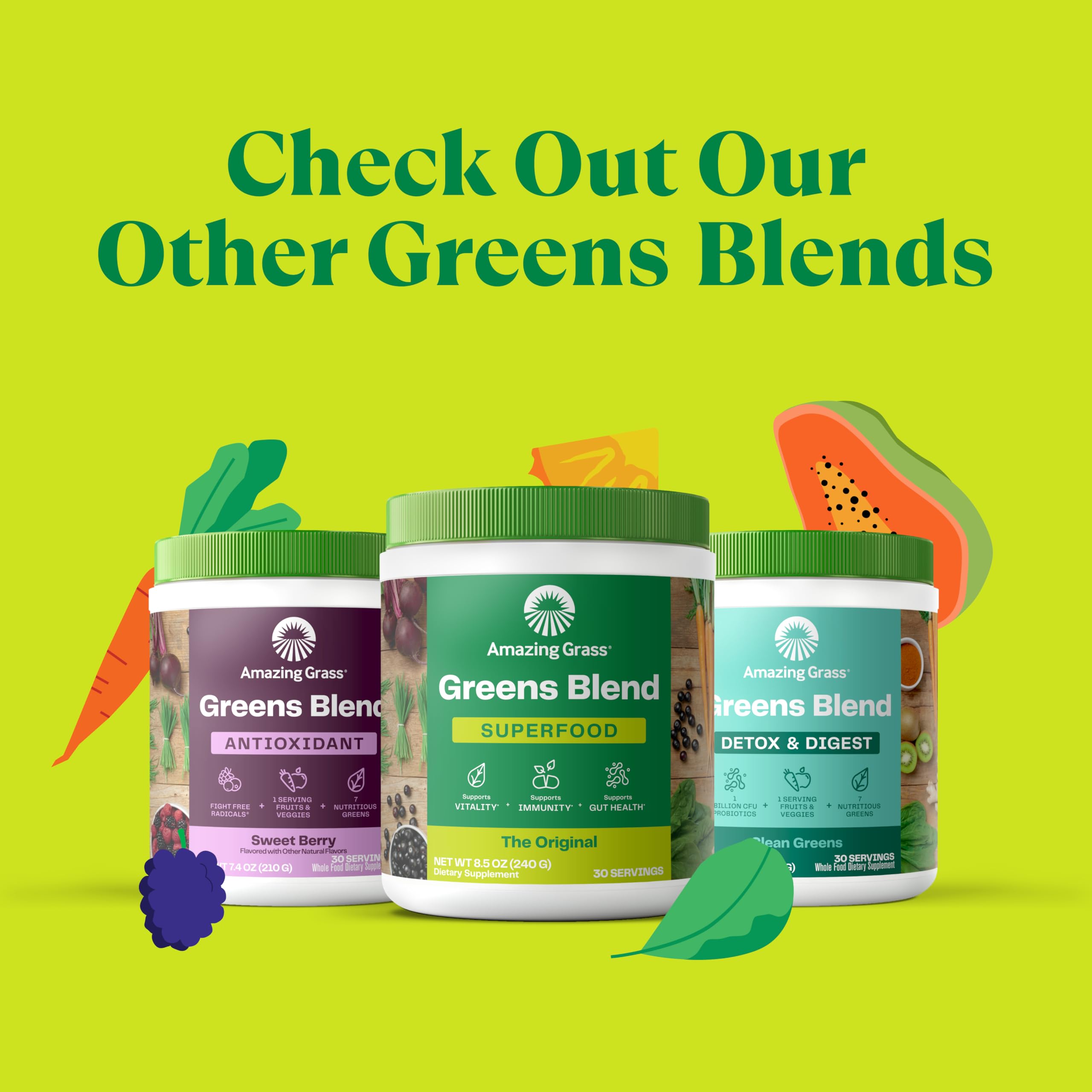 Amazing Grass Kidz SuperFood farm greens image showing greens grown on a family farm.