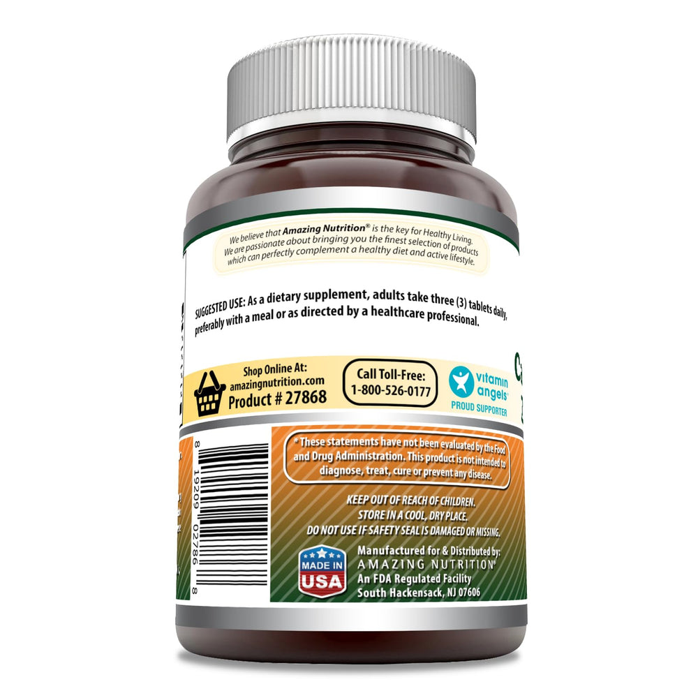 Amazing Formulas calcium magnesium zinc d3 tablets close-up for easy daily supplementation.