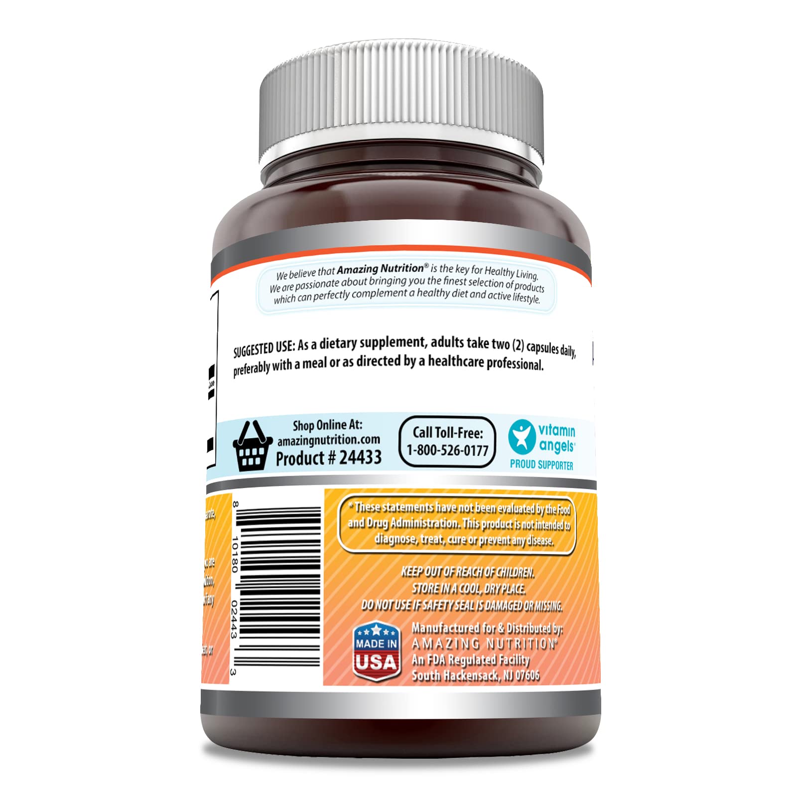 Amazing Nutrition berberine 1000mg label detail highlights GMP and purity.