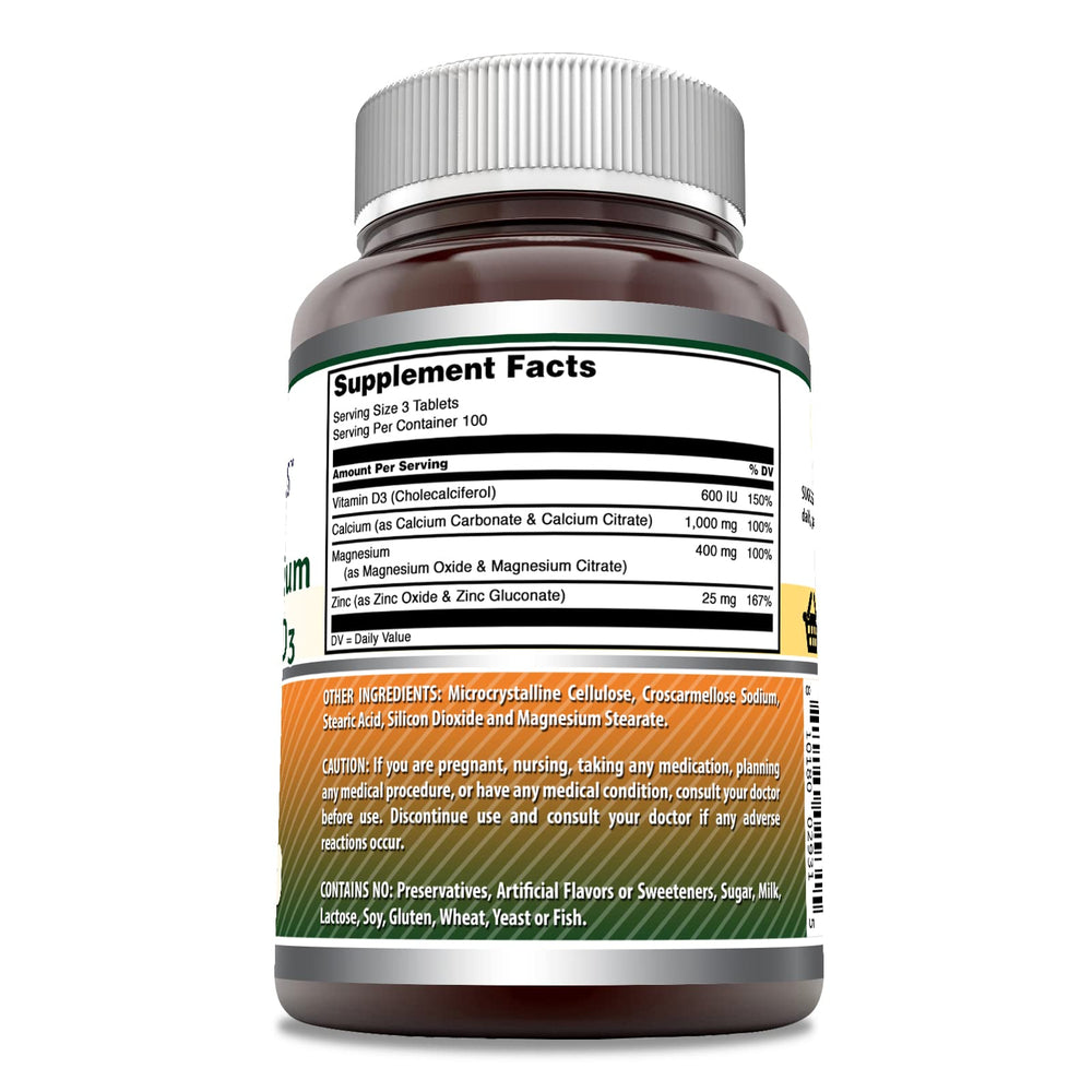 Amazing Nutrition calcium magnesium zinc d3 tablets for convenient daily mineral boost