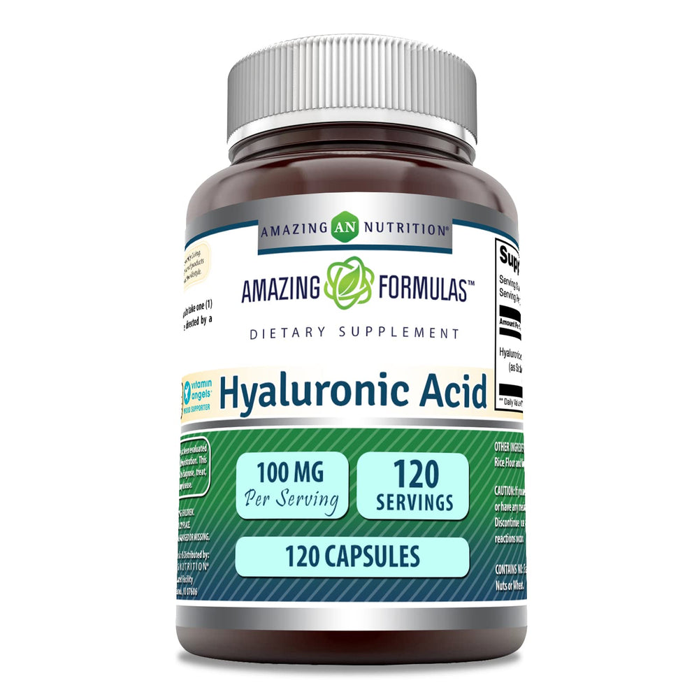 Amazing Nutrition Hyaluronic Acid bottle displays purity and potency for daily use.