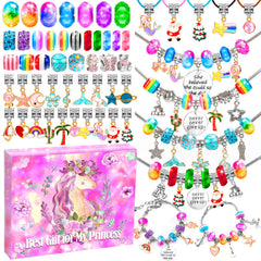 AMAZING TIME 130 Pcs Charm Bracelet Kit in a gift box for girls.