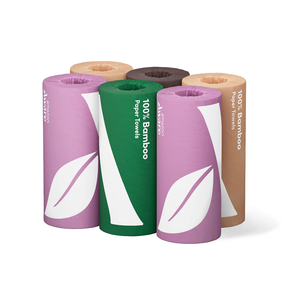 Amazon Aware bamboo paper towels six-roll pack for everyday cleaning and spill control