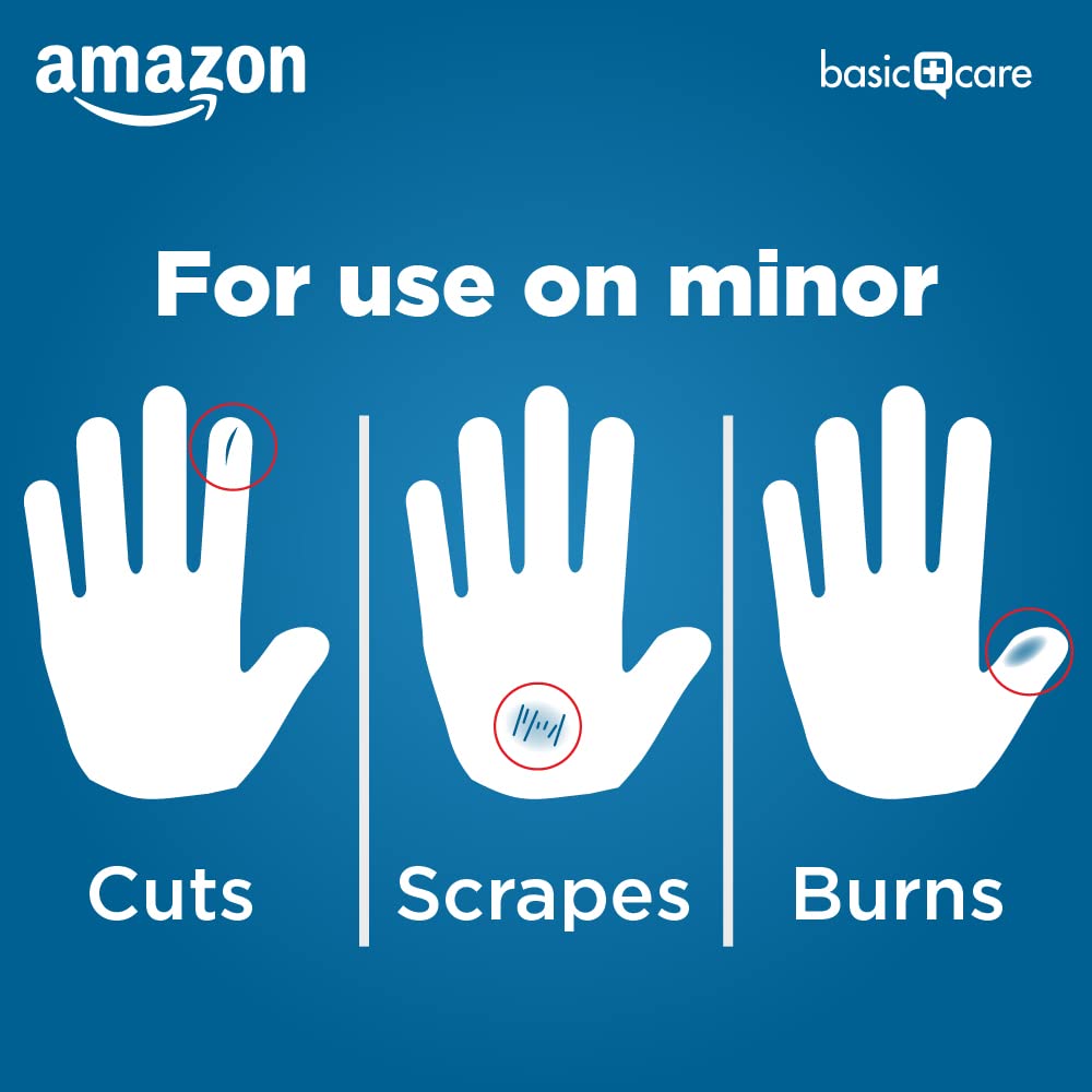 Amazon Basic Care island-pad bandage with 4-sided seal keeps dirt out