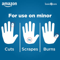 Amazon Basic Care island-pad bandage with 4-sided seal keeps dirt out