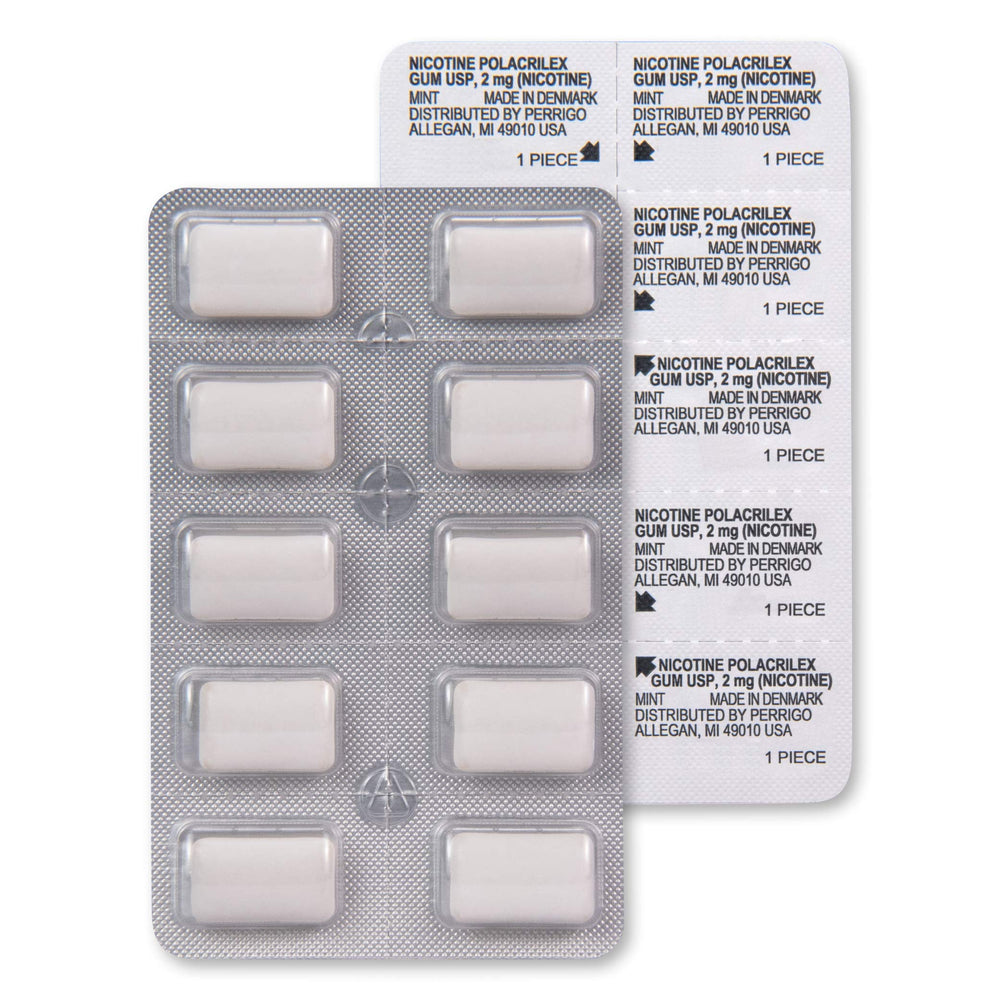 Amazon Basic Care brand logo on packaging signaling trusted nicotine replacement.