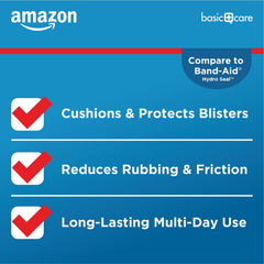 Amazon Basic Care blister cushion bandage flexible design bends with the foot during activity