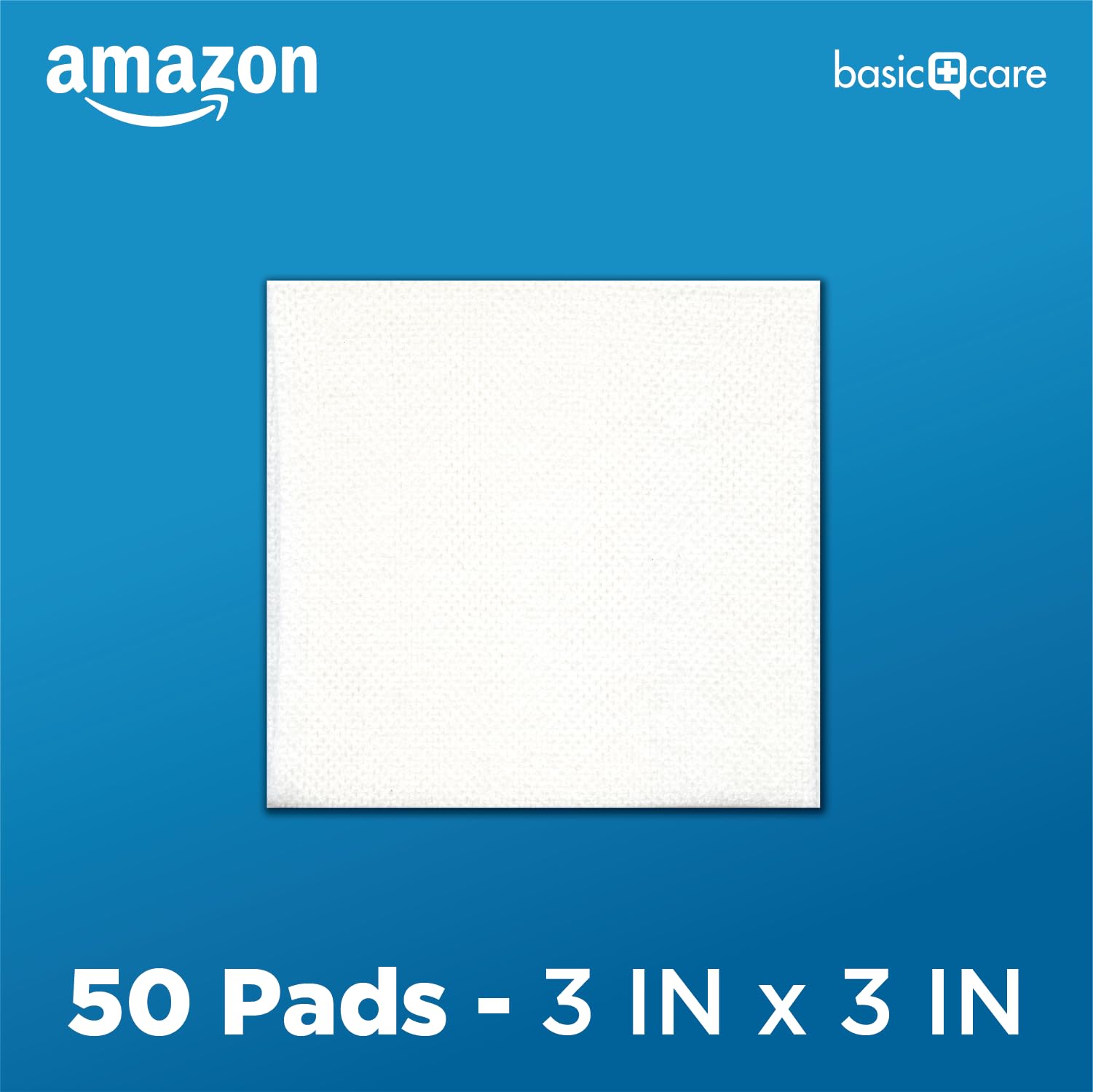 Amazon Basic Care gauze pad packaging varies, enabling flexible display options.