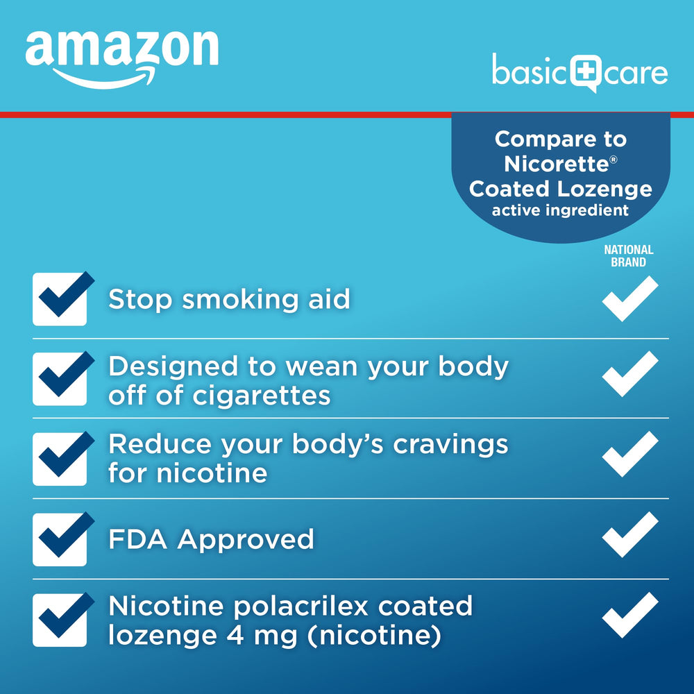 Amazon Basic Care lozenge on the go provides discreet craving relief