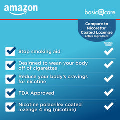 Amazon Basic Care lozenge on the go provides discreet craving relief