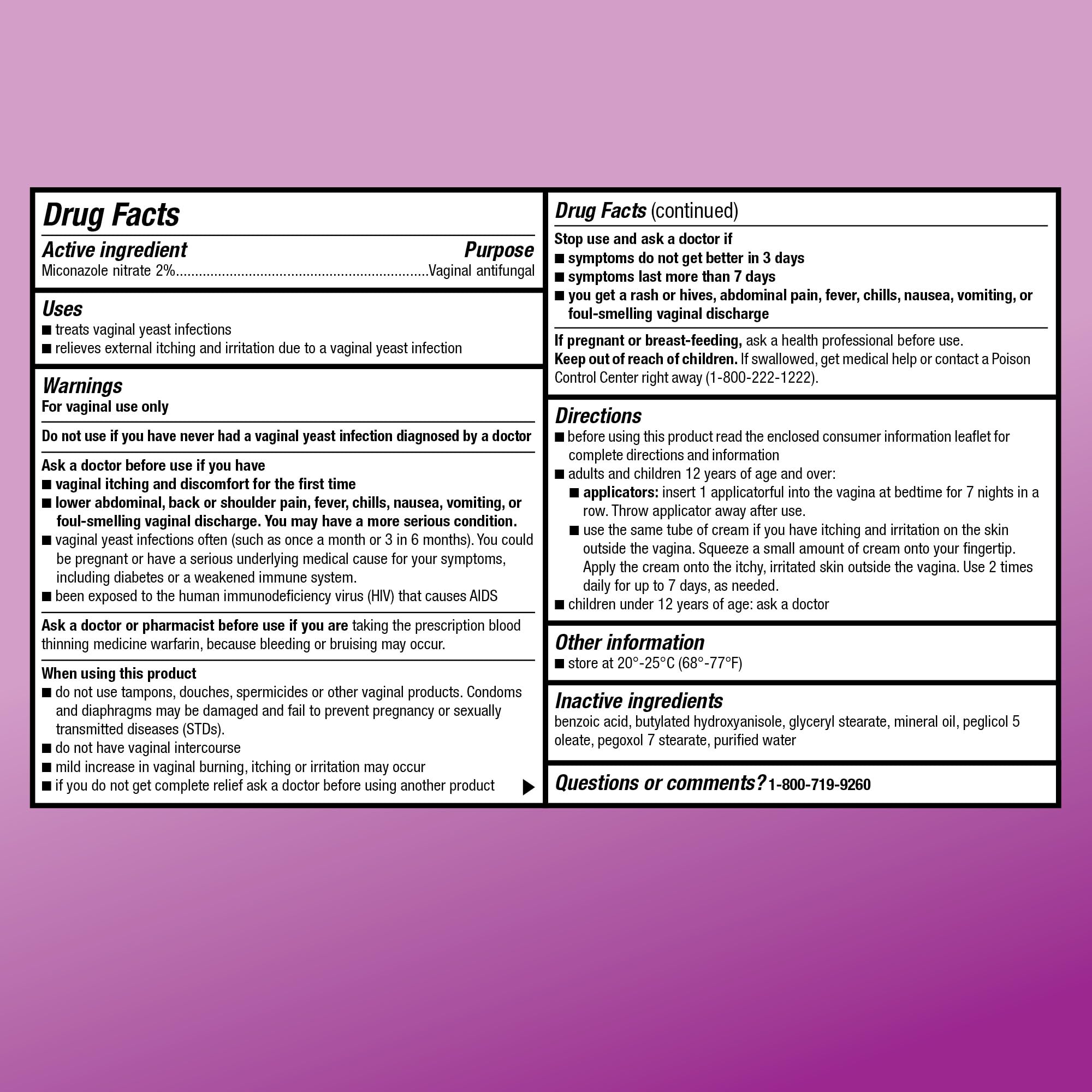 Box packaging of Amazon Basic Care Miconazole 7 cream.