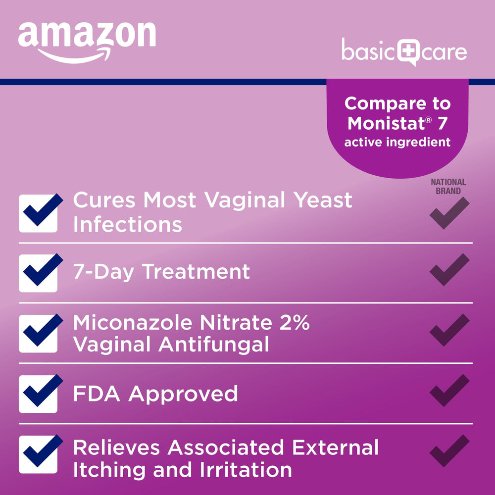 Nightly application of Amazon Basic Care Miconazole 7 before bed.