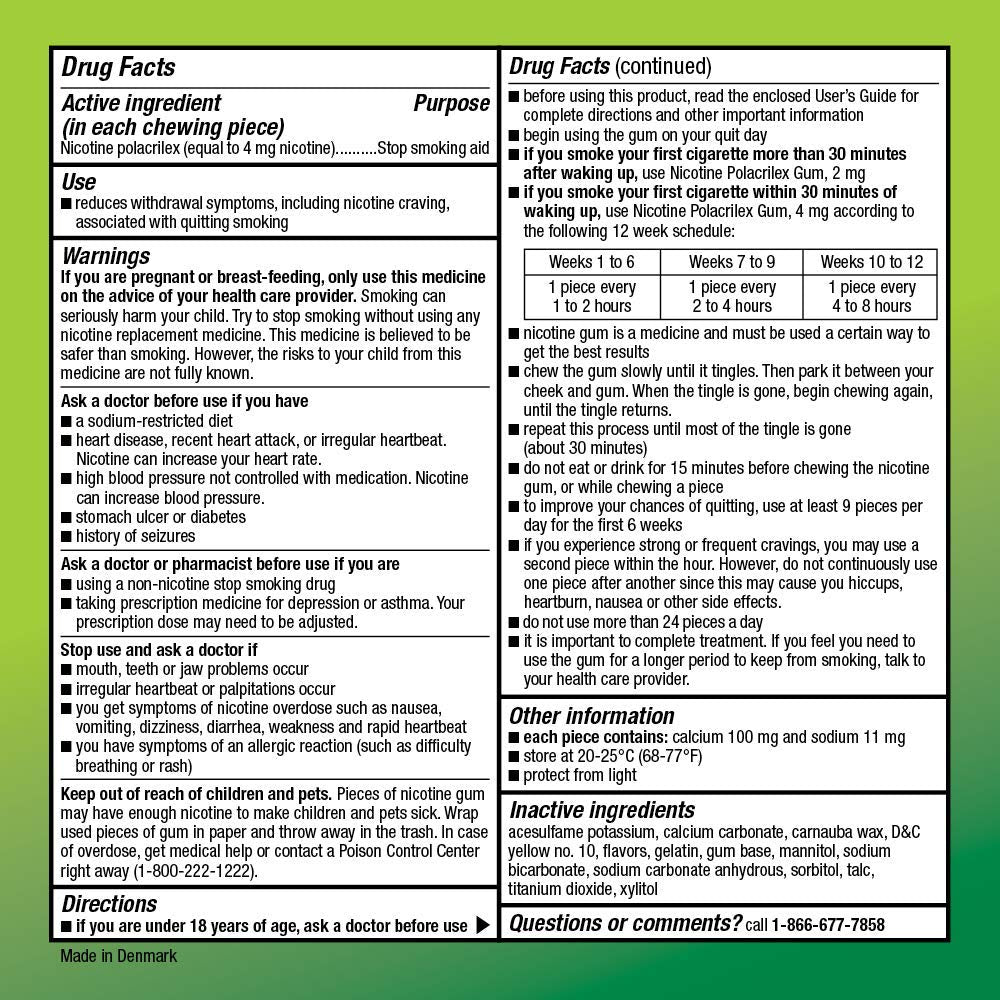 Dispensed Amazon Basic Care gum 4 mg pack showing convenient 20-count box.