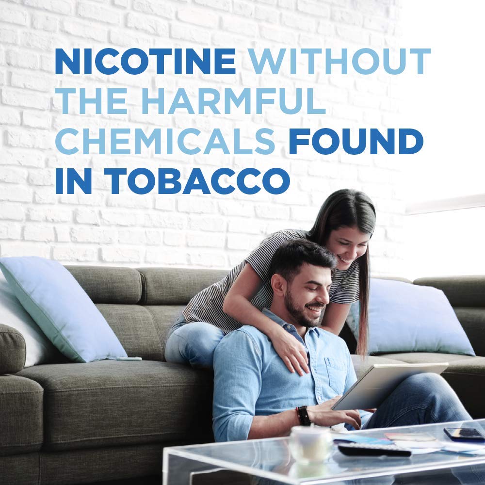 Amazon Basic Care counter display showing 4 mg nicotine gum availability.