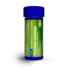 Amazon Basic Care nicotine lozenge 2 mg mint packaging side