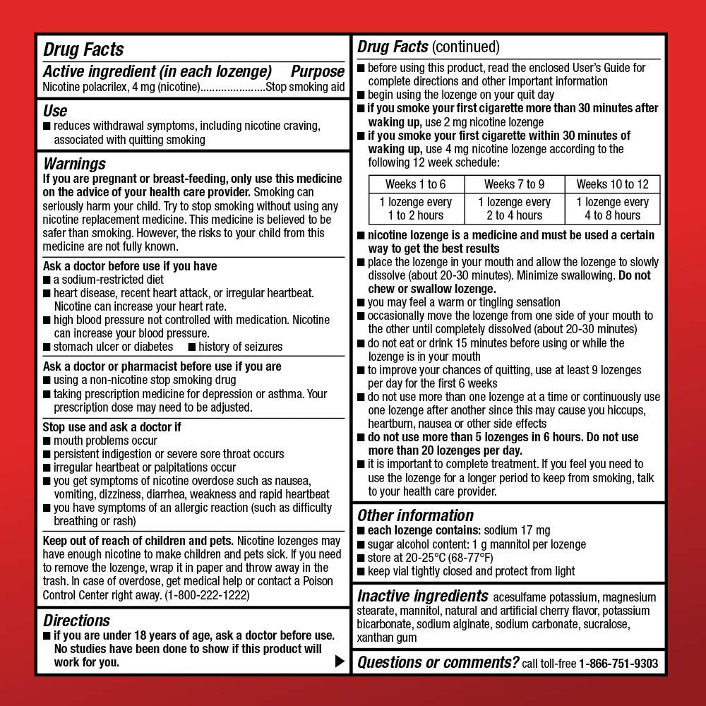 Amazon Basic Care Nicotine Lozenge 4 mg cherry box front emphasizes accessible quit aid
