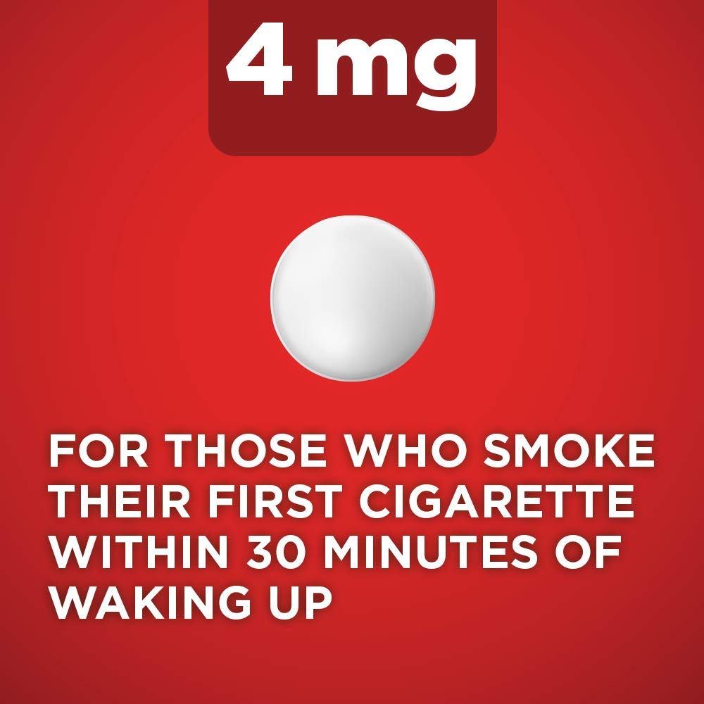 Amazon Basic Care Nicotine Lozenge 4 mg cherry label closeup highlighting dye-free and gluten-free features