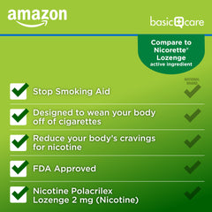 Lozenge dispensed from blister, part of stop-smoking therapy.