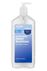 Amazon Basic Care Original Hand Sanitizer label highlights 62% ethyl alcohol for effective cleansing.