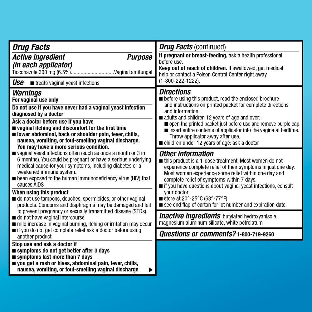 Amazon Basic Care Tioconazole Ointment packaging shows 0.16 oz single-dose size.