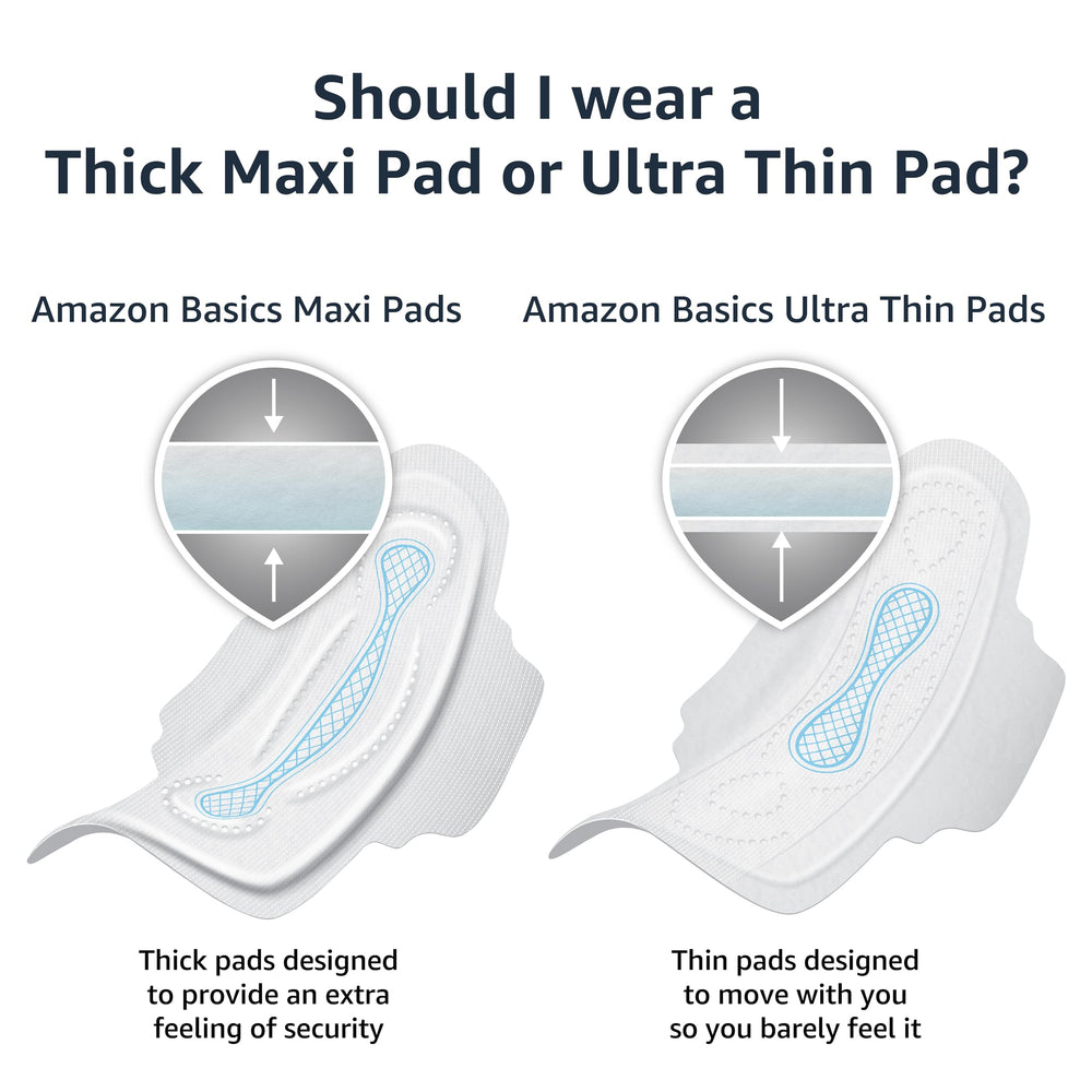 Amazon Basics pad with up to 10 hours leakage protection for overnight use
