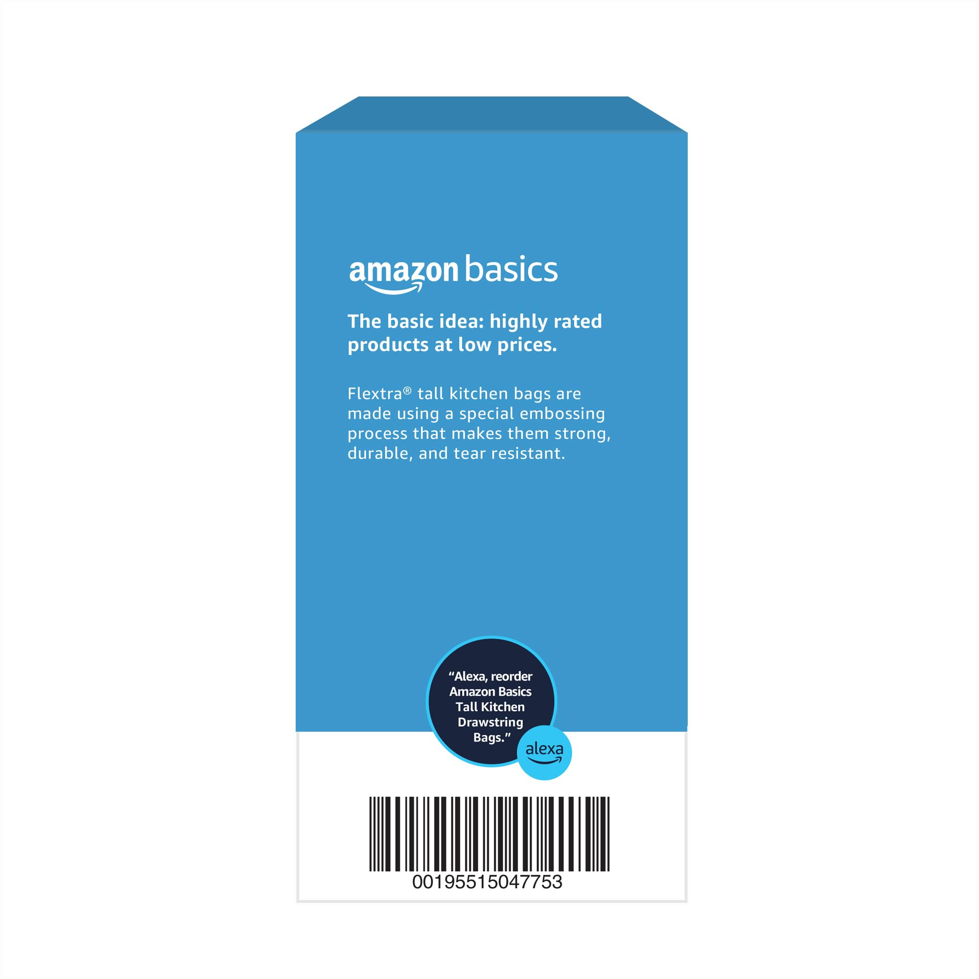 Amazon Basics 120-count pack provides a bulk, convenient trash solution.
