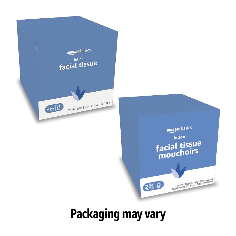 Amazon Basics 2-ply tissues feel soft and gentle on skin.