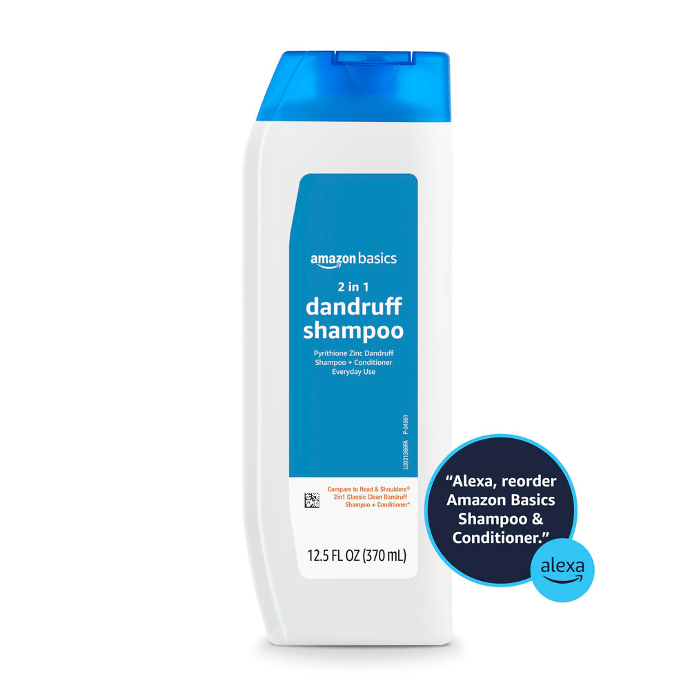 Amazon Basics 2-in-1 shampoo label highlights USA-made production and components