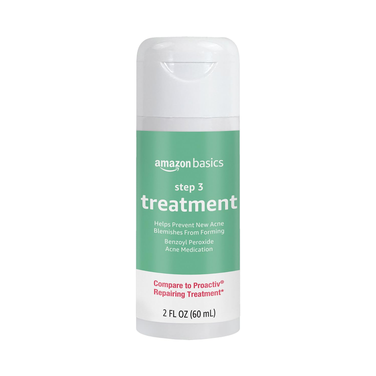 Amazon Basics 3-Step Acne Remedy System bottle for blemish care with 2.5% benzoyl peroxide
