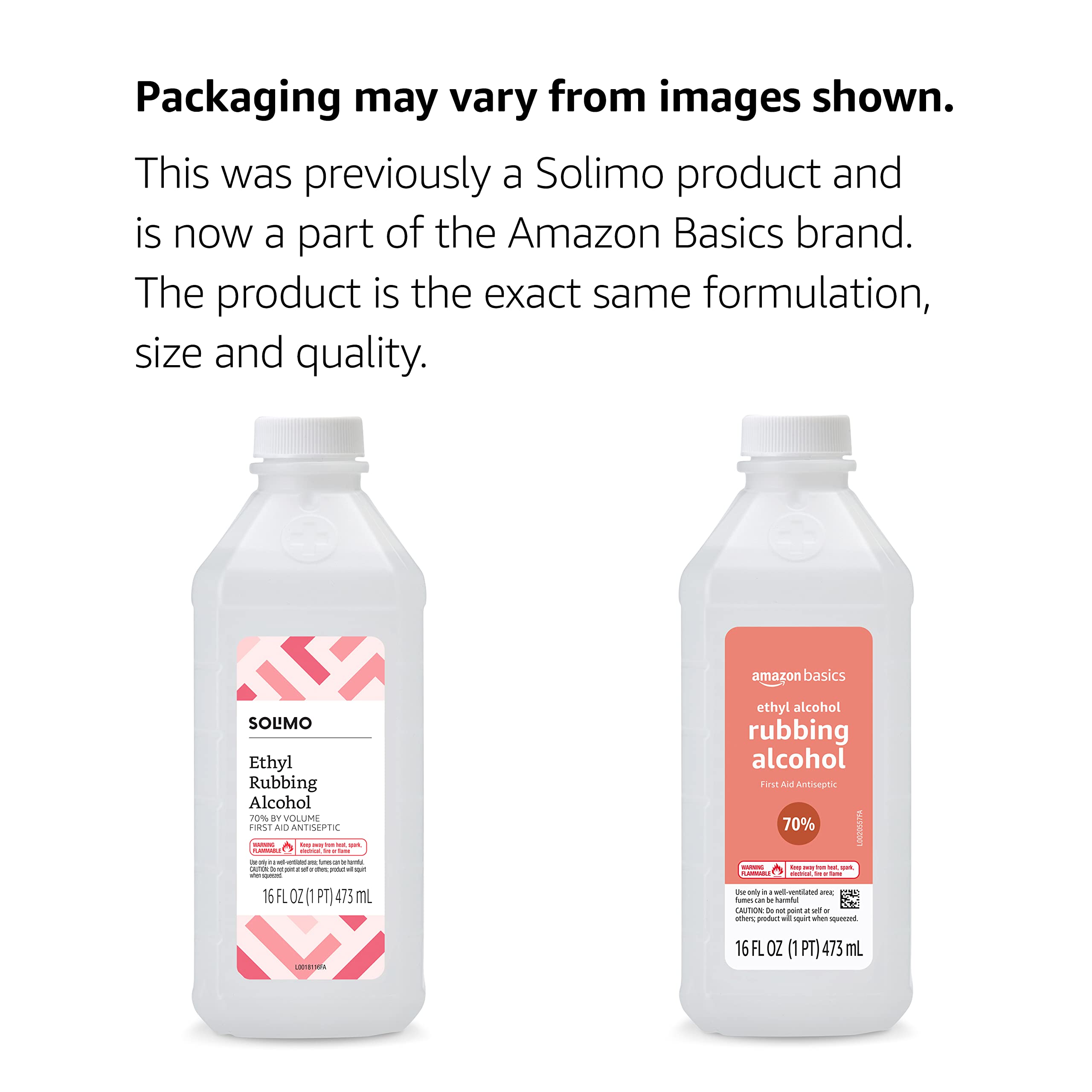 Amazon Basics rubbing alcohol bottle cap close-up for secure storage