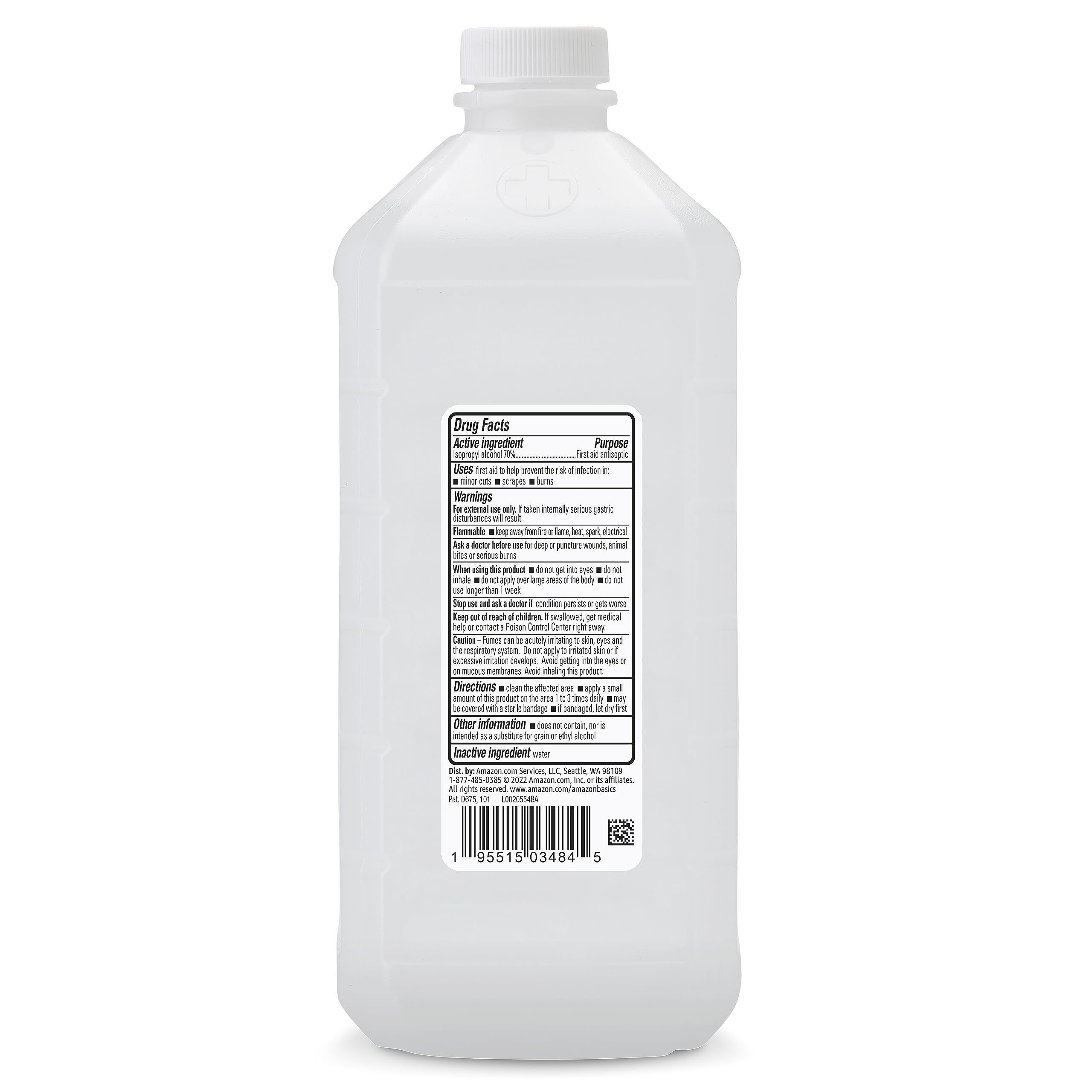 Amazon Basics bottle cap and seal for secure spill-free handling.