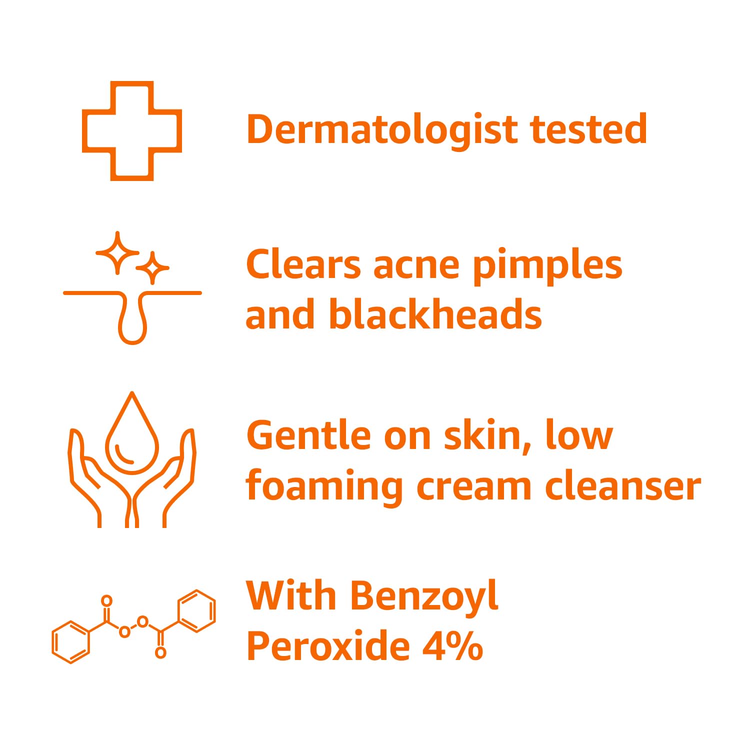 Amazon Basics Acne Cream Cleanser pump-dispense close-up highlighting fragrance-free use.