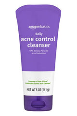 Amazon Basics Acne Face Wash tubes-pack-3 on display for convenient refills.
