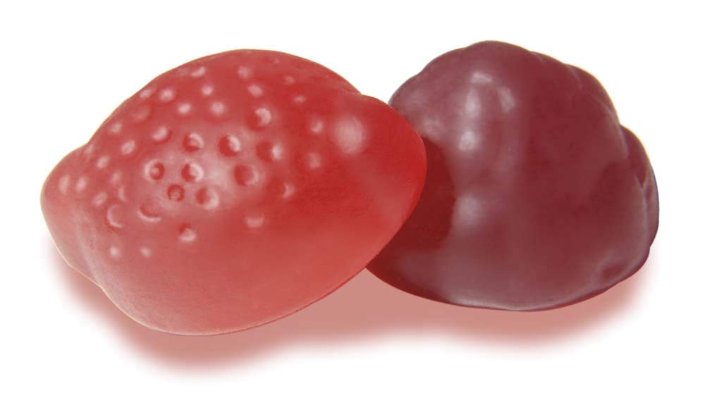 Gummies from Amazon Basics in mixed berry and cherry flavors for daily vitamins