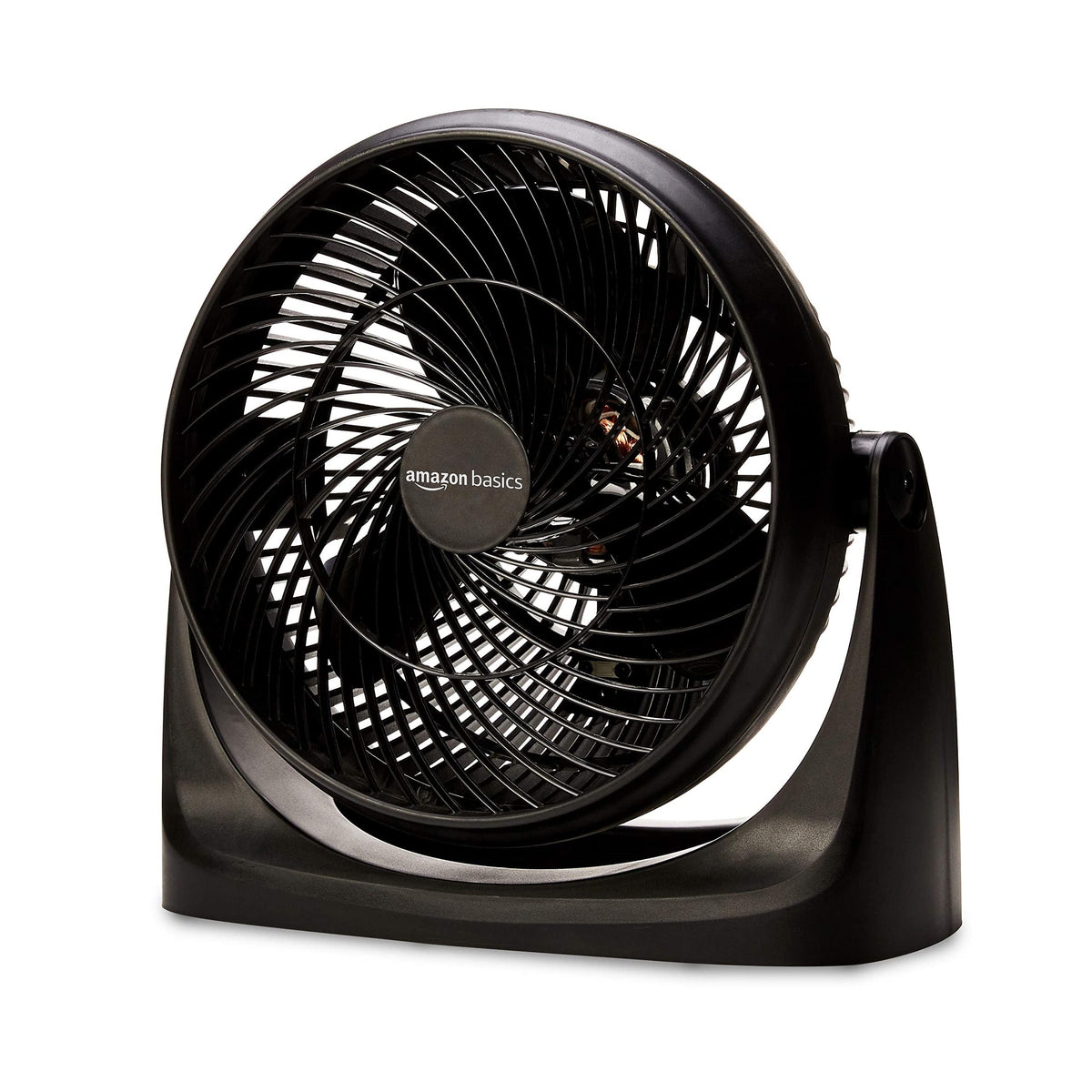 Amazon Basics air circulator fan in compact design for desks and shelves