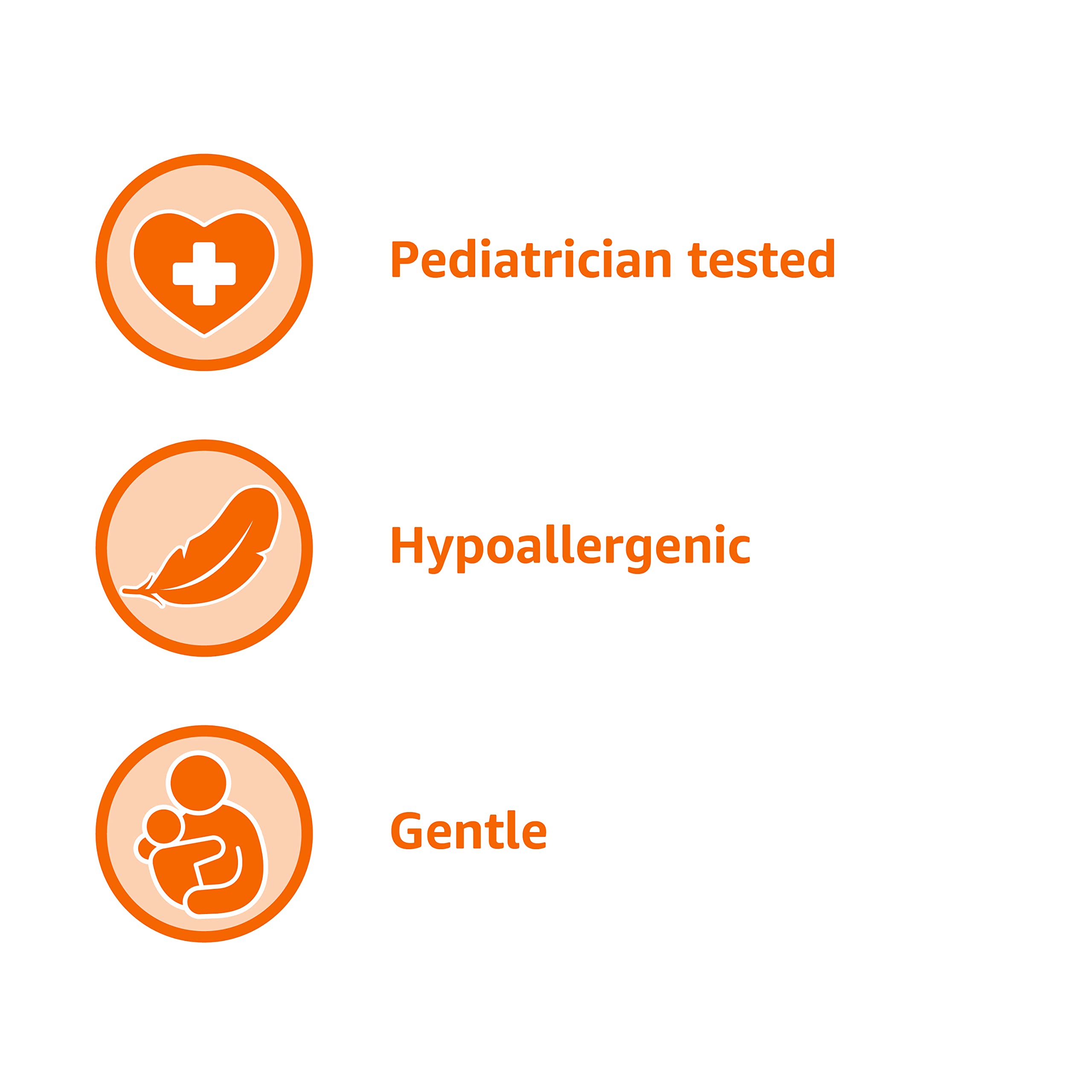 Amazon Basics Baby Lotion absorbs quickly to hydrate delicate skin.