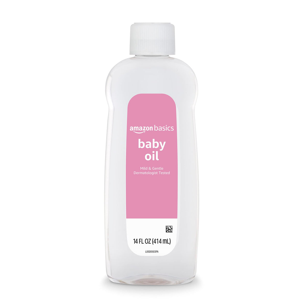 Amazon Basics Baby Oil bottle pour for gentle, controlled application and moisturized skin.